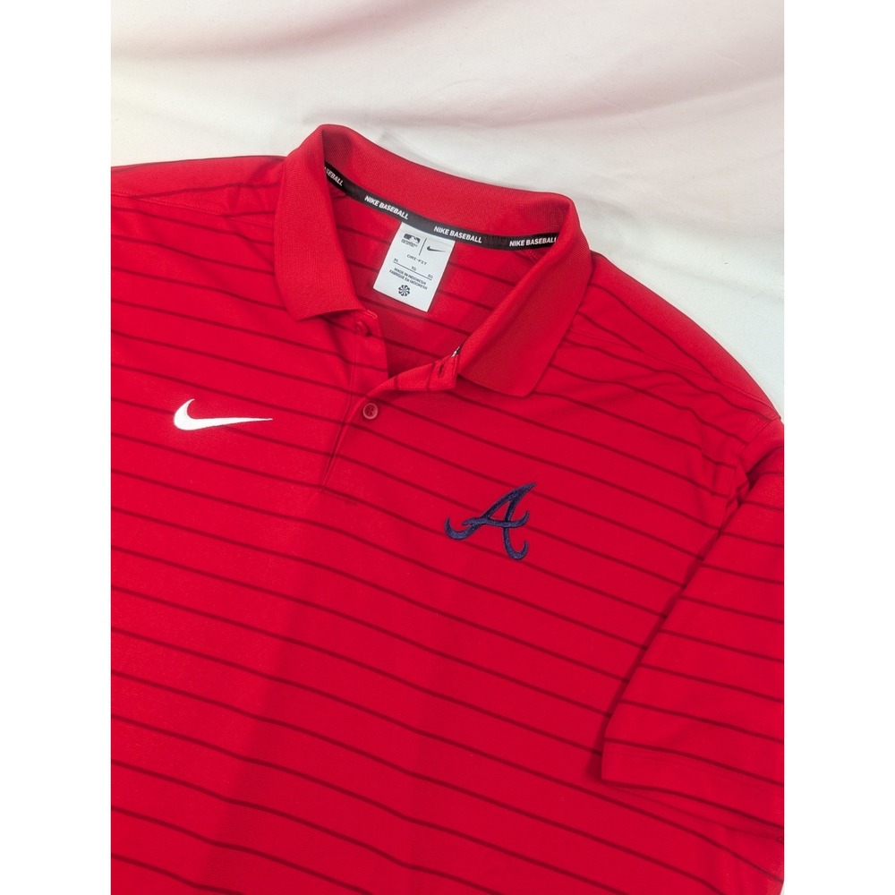 Atlanta Braves Polo Mens Extra Large Nike Dri Fit Short Sleeve Baseball MLB